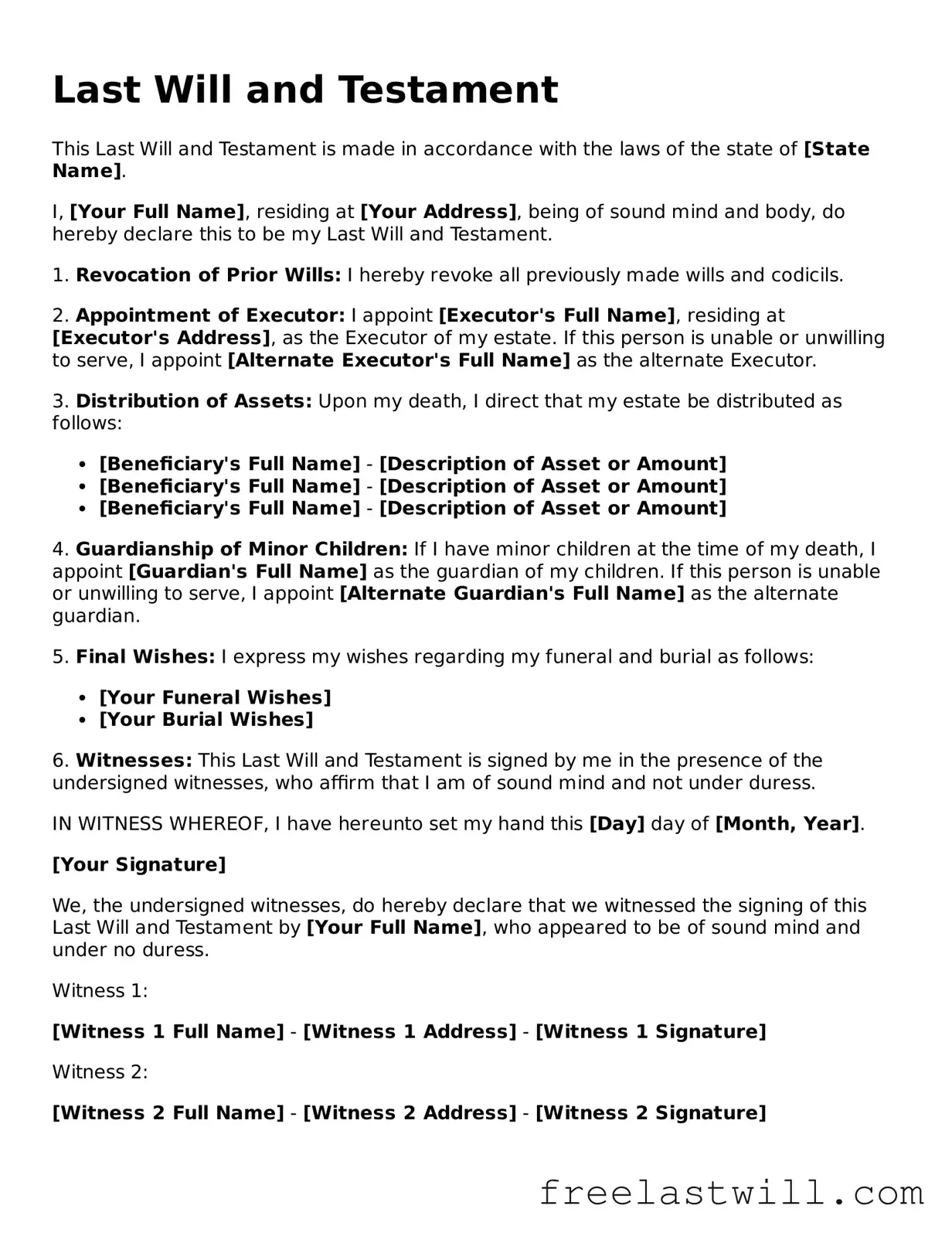 Attorney-Approved Last Will and Testament Document